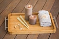 Tray of ear candling equipment