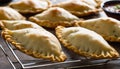 A tray of empanadas on a table