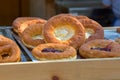 Tray of fresh Bauernkrapfen, traditional German fried dough past