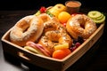 A tray of freshly baked bagels. Ai Generated.NO.03