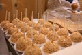 Tray of freshly made caramel apples Royalty Free Stock Photo