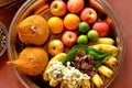 Tray with fruits