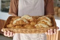 Tray Full of Croissants with Almond Icing