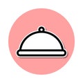 tray in the hotel sticker icon. Simple thin line, outline vector of web icons for ui and ux, website or mobile application