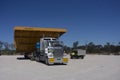 Tray for huge dump truck for the mines being transported