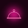 tray icon. Elements of hotel in neon style icons. Simple icon for websites, web design, mobile app, info graphics Royalty Free Stock Photo