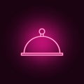 tray icon. Elements of hotel in neon style icons. Simple icon for websites, web design, mobile app, info graphics Royalty Free Stock Photo