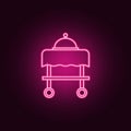 tray tray icon. Elements of hotel in neon style icons. Simple icon for websites, web design, mobile app, info graphics Royalty Free Stock Photo