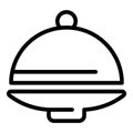 Tray icon outline vector. Food waiter