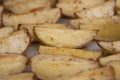 A tray of Oven Baked Fried Sweet Homemade Potato Chips closeup isolated Food Royalty Free Stock Photo