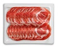 Tray Packaged of Presliced air cured pork meat coppa Royalty Free Stock Photo