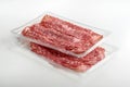 Tray Packaged of Presliced Salame Royalty Free Stock Photo