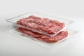 Tray Packaged of Presliced Salame Royalty Free Stock Photo