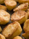 Tray of Roast Potatoes with Sea Salt Royalty Free Stock Photo