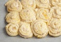 Tray of strawberry quark rolls