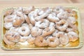 Tray with sugary Doughnuts Royalty Free Stock Photo