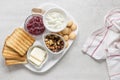 tray with toast marmalade breakfast Royalty Free Stock Photo