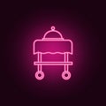 tray tray icon. Elements of hotel in neon style icons. Simple icon for websites, web design, mobile app, info graphics Royalty Free Stock Photo