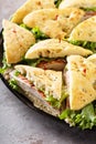 Tray of turkey sandwiches Royalty Free Stock Photo