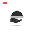 Tray waiter hand icon vector design isolated Royalty Free Stock Photo