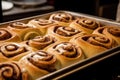 tray of warm, gooey and delicious cinnamon rolls, ready to be devoured