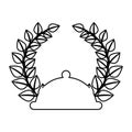 Tray with wreath leafs crown emblem