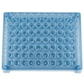 Tray with an 8x12 grid layout totaling 96 wells. Labeled with alphanumeric Royalty Free Stock Photo