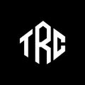 TRC letter logo design with polygon shape. TRC polygon and cube shape logo design. TRC hexagon vector logo template white and Royalty Free Stock Photo