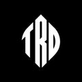 TRD circle letter logo design with circle and ellipse shape. TRD ellipse letters with typographic style. The three initials form a