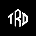 TRD letter logo design with polygon shape. TRD polygon and cube shape logo design. TRD hexagon vector logo template white and Royalty Free Stock Photo