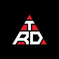 TRD triangle letter logo design with triangle shape. TRD triangle logo design monogram. TRD triangle vector logo template with red