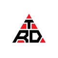 TRD triangle letter logo design with triangle shape. TRD triangle logo design monogram. TRD triangle vector logo template with red