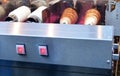 Trdelnik bakery machine. Trdelnik is a traditional street food of Prague, Czech Republic