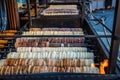 Trdelnik booth at a street market, Prague, Czech Republic