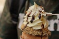 Trdelnik from Czech republic. Trdelnik or trdlo - traditional Czech dessert