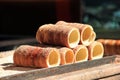 Trdelnik pastries, national dessert in Prague, Czech Republic