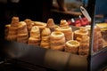Trdelnik - traditional dough rolls popped with sugar