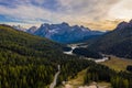 Tre Cime di Lavaredo peaks seen from Misurina lake in Dolomites, Italy in winter, Belluno-Trentino Alto Adige border. Misurina Royalty Free Stock Photo