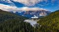 Tre Cime di Lavaredo peaks seen from Misurina lake in Dolomites, Italy in winter, Belluno-Trentino Alto Adige border. Misurina Royalty Free Stock Photo