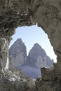 Tre Cime di Lavaredo seen from Via Ferrata Innerkofler.