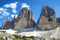 Tre Cime Three Peaks di Lavaredo Drei Zinnen , are three of the most famous peaks of the Dolomites, in the Sesto Dolomites, It