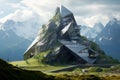 Treacherous Modern building mountain road. Generate Ai