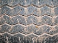 Tread pattern of an old car wheel Royalty Free Stock Photo