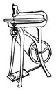 Treadle Fret Saw, A type of Fret Saw, vintage engraving