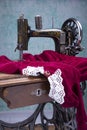 Treadle sewing machine Royalty Free Stock Photo