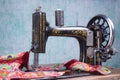 Treadle sewing machine Royalty Free Stock Photo