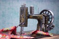 Treadle sewing machine Royalty Free Stock Photo