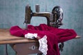 Treadle sewing machine Royalty Free Stock Photo