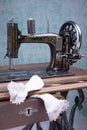 Treadle sewing machine Royalty Free Stock Photo