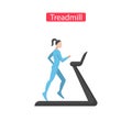 Treadmill fitness flat icons Royalty Free Stock Photo